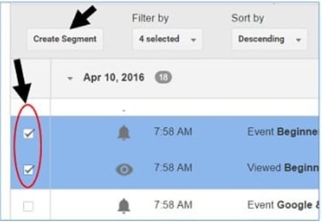 User explorer: Select User Interactions